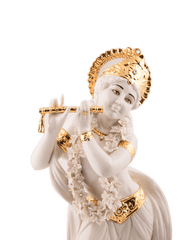 White & Gold Lord Krishna Idol