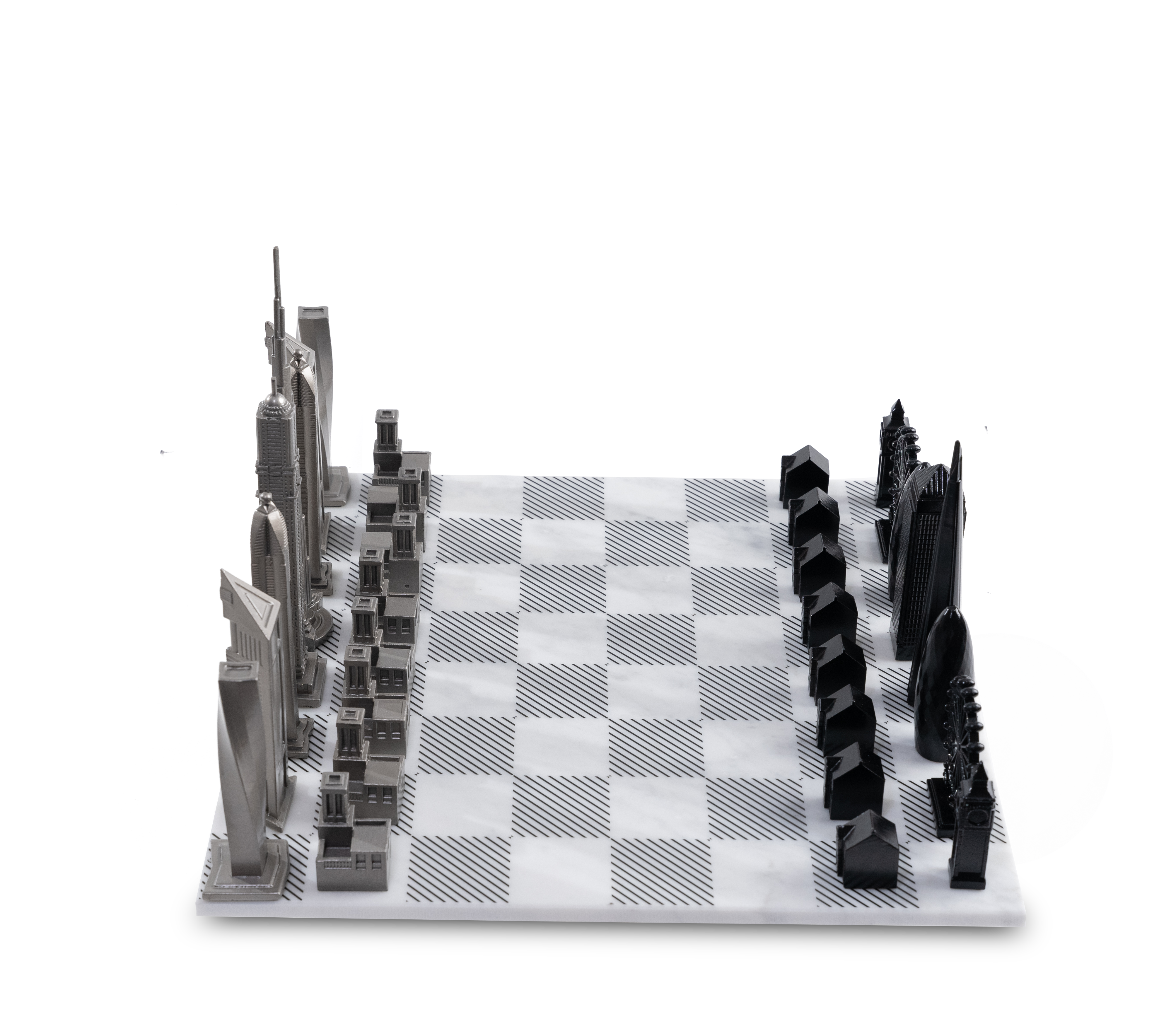 Sky - Stainless Steel London Vs Dubai Edition Chess Board – Maison SIA